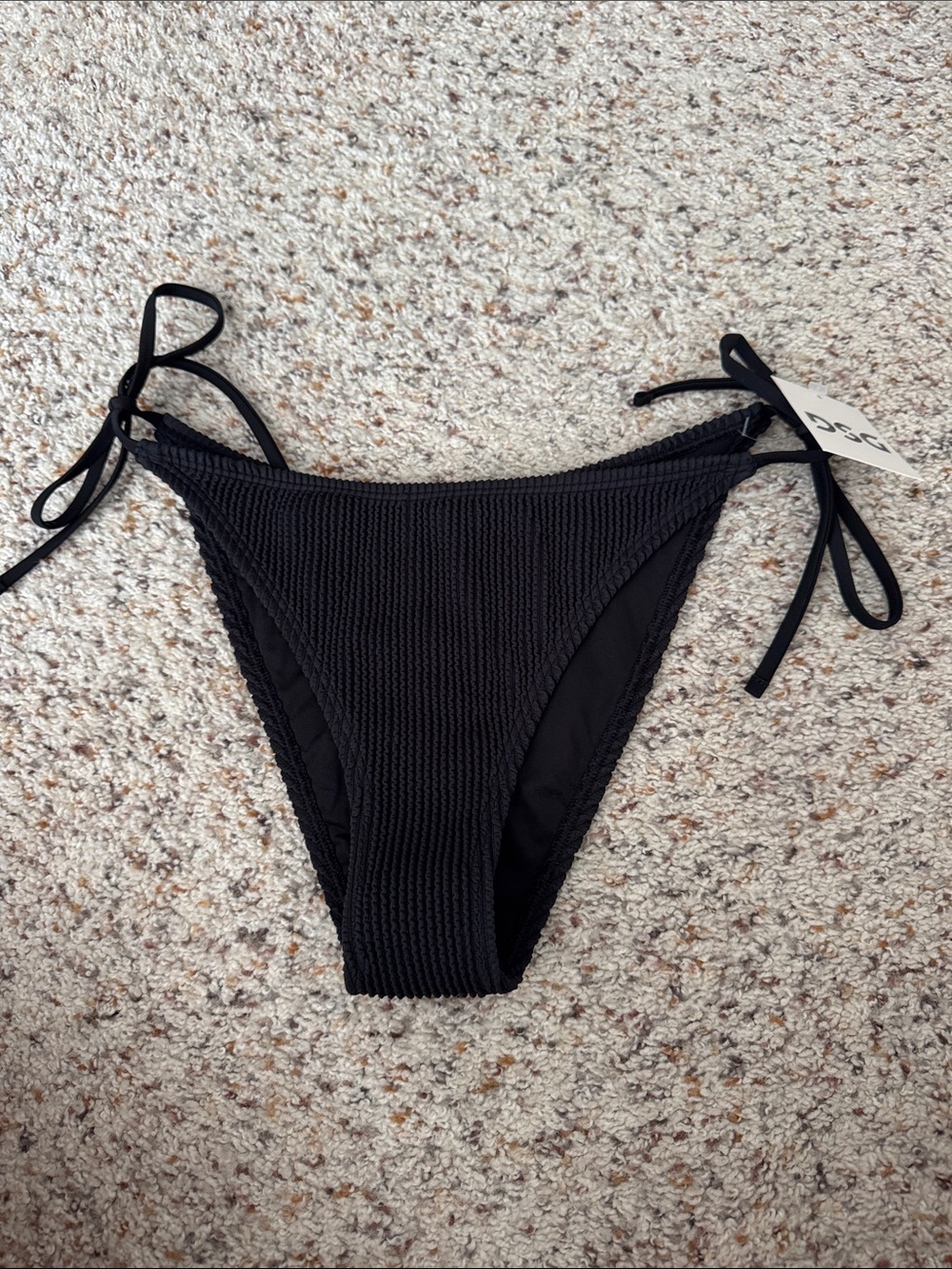 Ultra cheeky Black Tie-Side Bikini Bottom - Women Swim